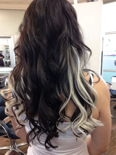 black extensions with highlights